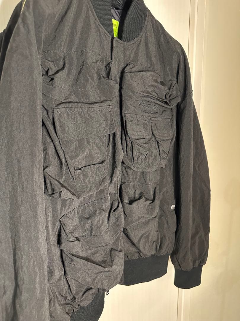 【美品】DIESEL 23AW J-STAIN ボンバージャケット ブラック46