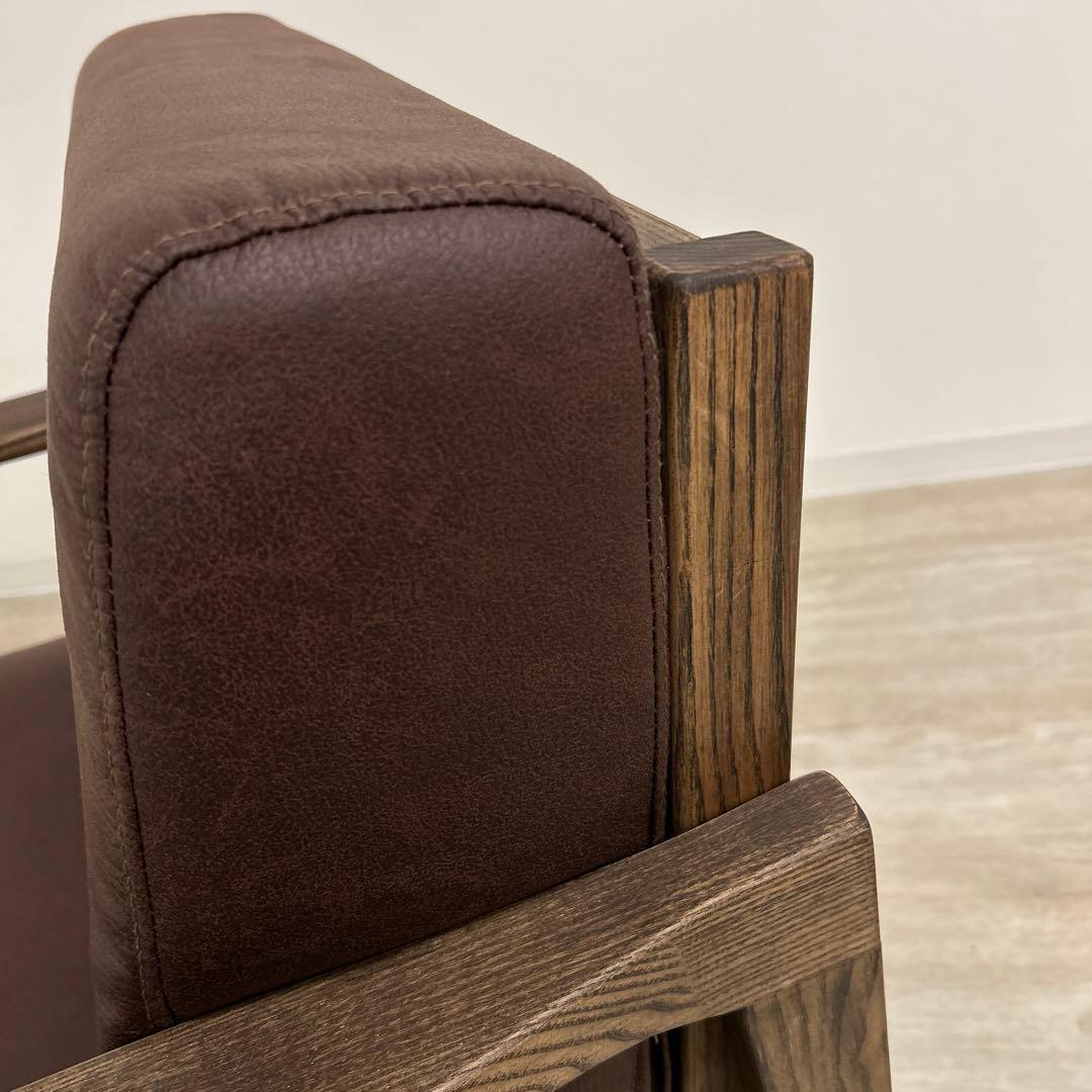 展示品☆1人掛ソファ 1Pソファ ラウンジチェア 北欧風 木部フレーム おしゃれ