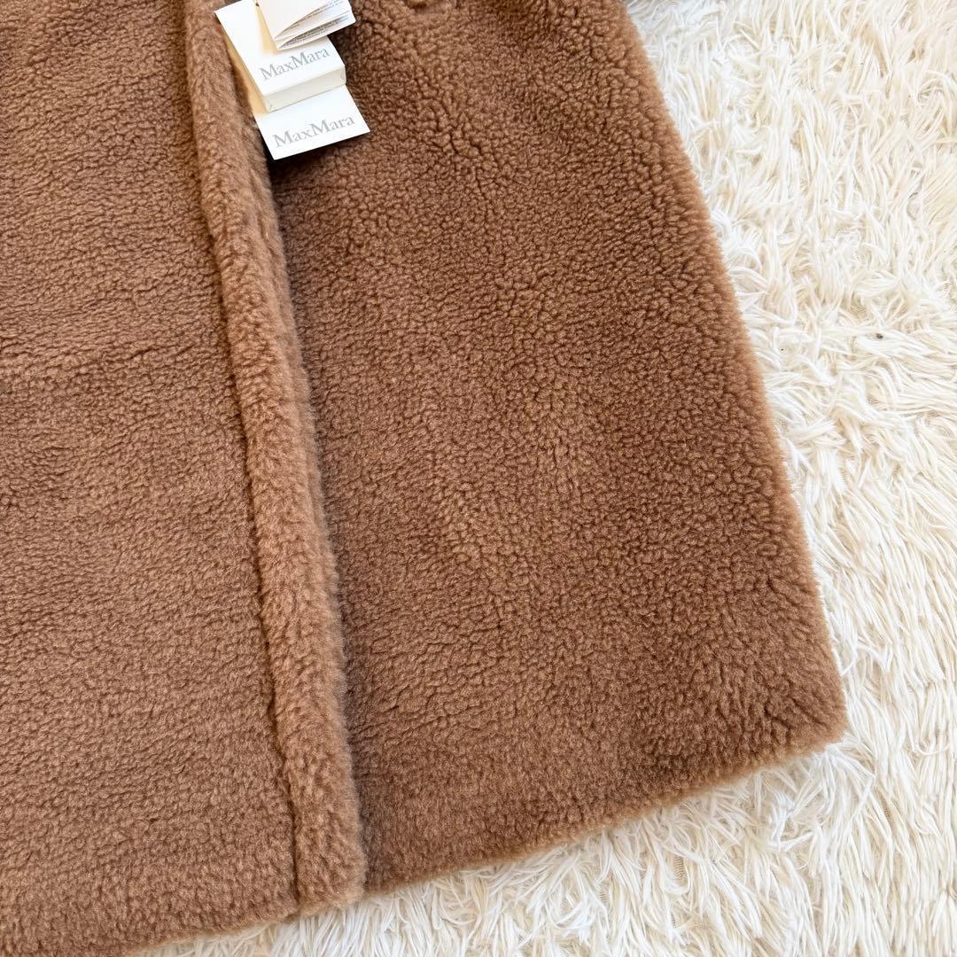 新品タグ付　マックスマーラ　テディベアコート　キャメル88%　M相当　シルク混