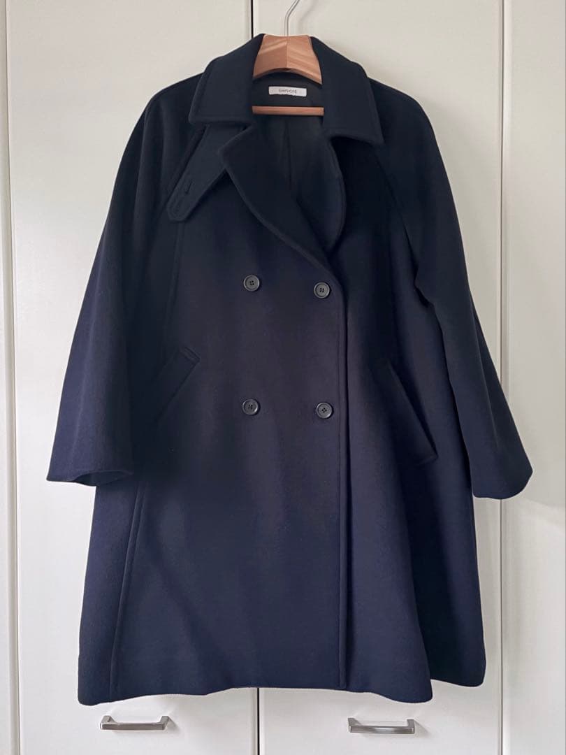 超美品 B.C STOCK Wビーバーパートンラインレンチコート ネイビー