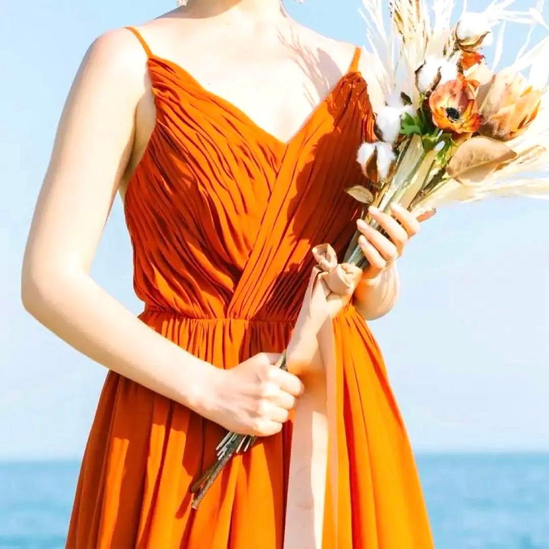 【りさ】カラードレス　テラコッタ　(前撮り・ウエディングドレス)