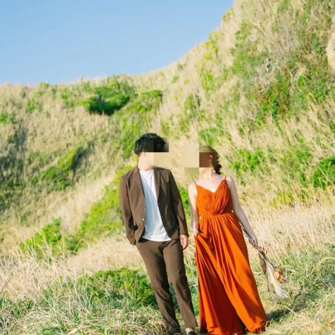 【りさ】カラードレス　テラコッタ　(前撮り・ウエディングドレス)