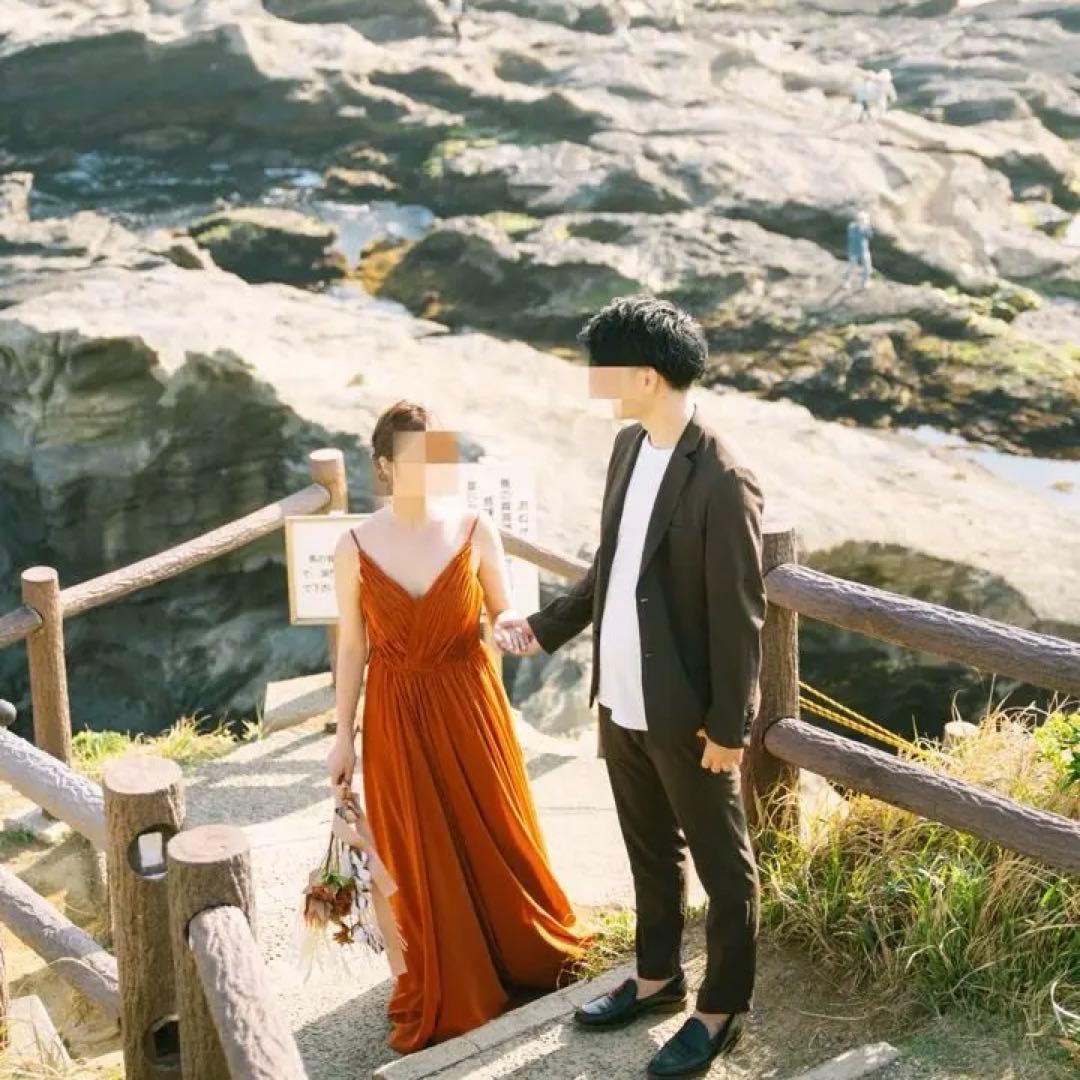 【りさ】カラードレス　テラコッタ　(前撮り・ウエディングドレス)