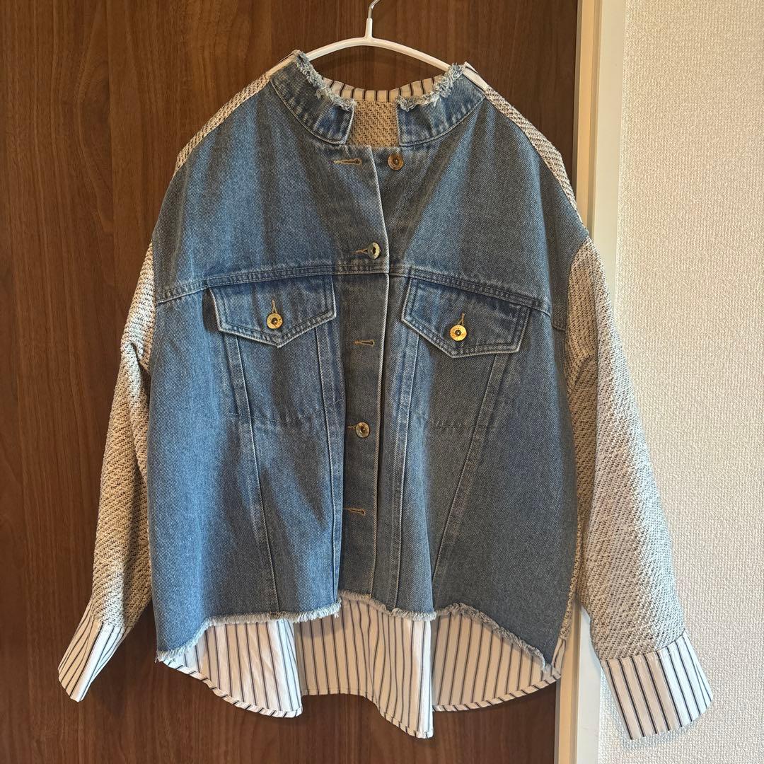 エイミーロウEimee Lawツイードドッキングデニムジャケット Mサイズ38