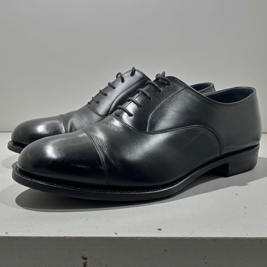 美品 スコッチグレイン ドレスシューズ 25 3E キャップトゥ 革靴 ブラック