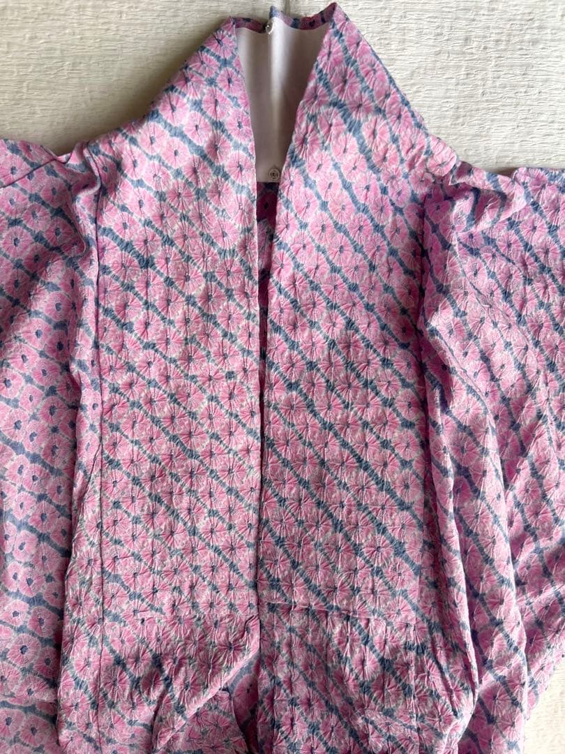 #総絞り浴衣 #蜘蛛絞り #国内仕立て #広襟 #トールサイズ #裄丈長め