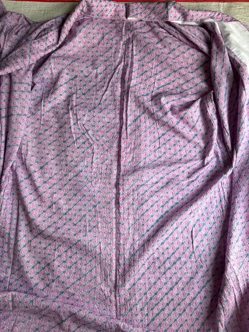 #総絞り浴衣 #蜘蛛絞り #国内仕立て #広襟 #トールサイズ #裄丈長め