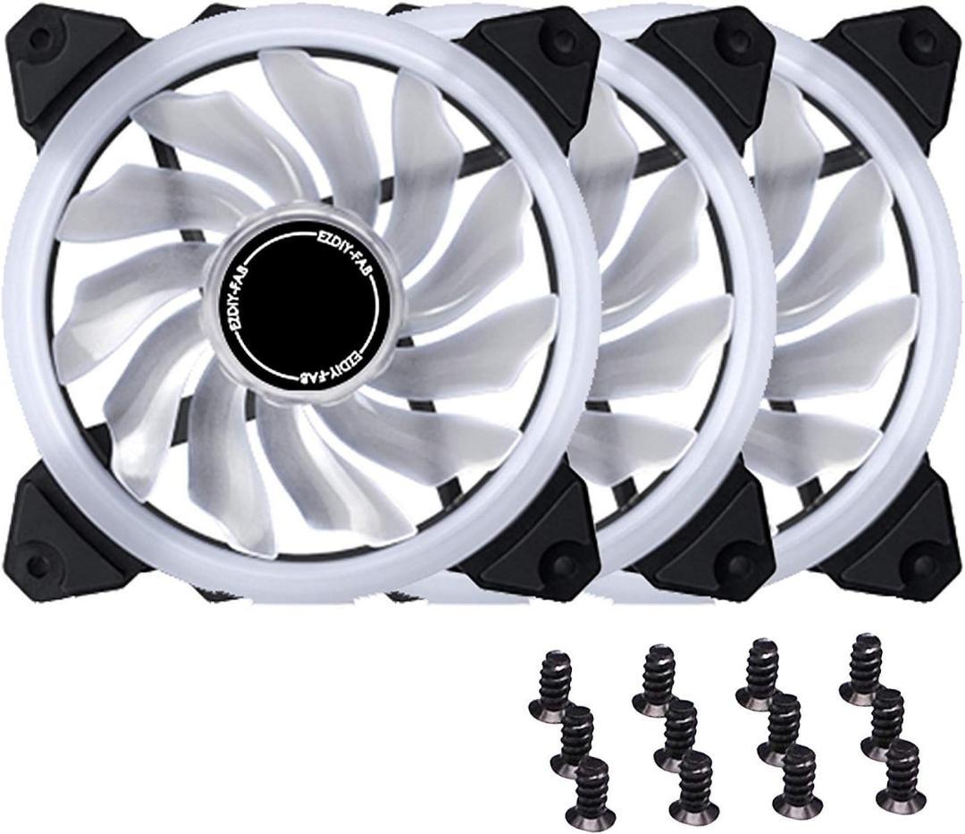 120mm白色LED PWMケースファン ５個セット　シュウ