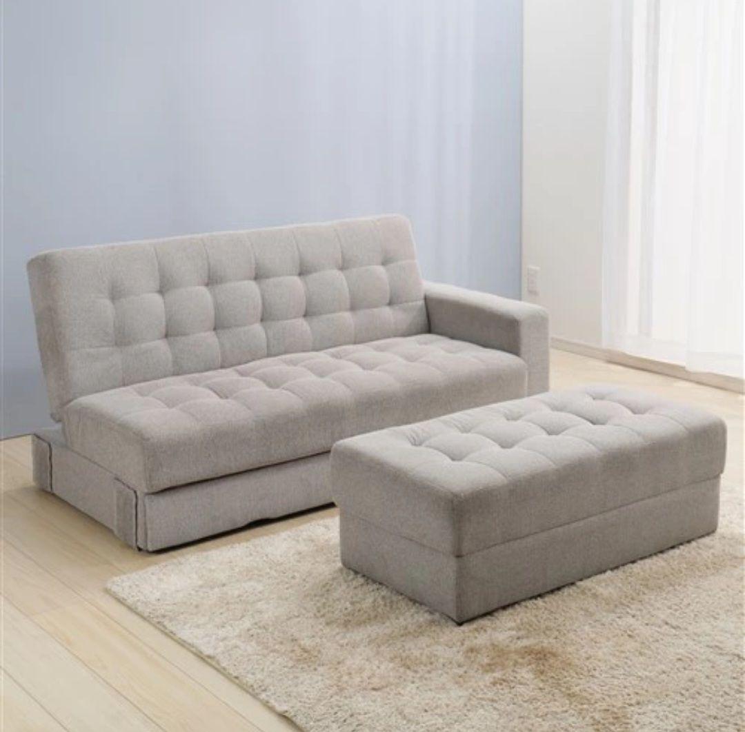 たっぷり収納付きソファーベッド(２～3人がけ、中古品)