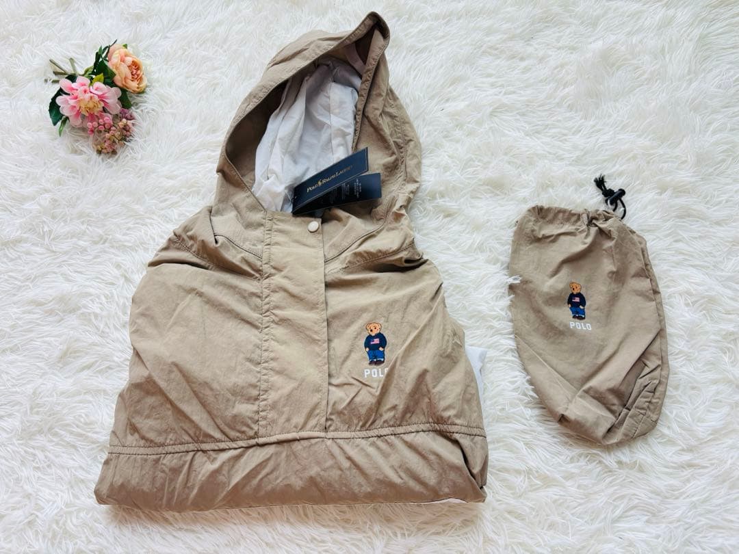 【新品タグ付き】POLO ベア刺繍 レインポンチョ ベージュ