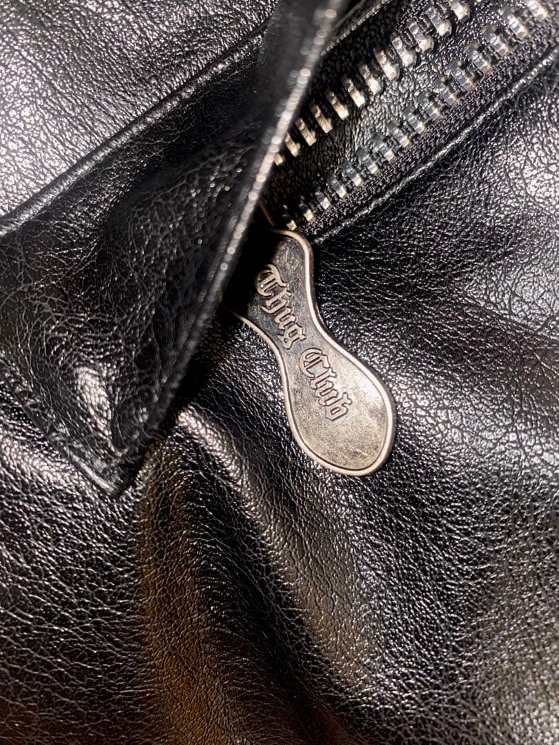 thug club Leather Puffer Jacket ダウンジャケット