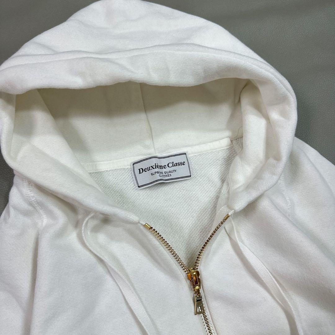 ドゥズィーエムクラス ダブルジップ パーカー 無地 ホワイト 日本製 ラクラス