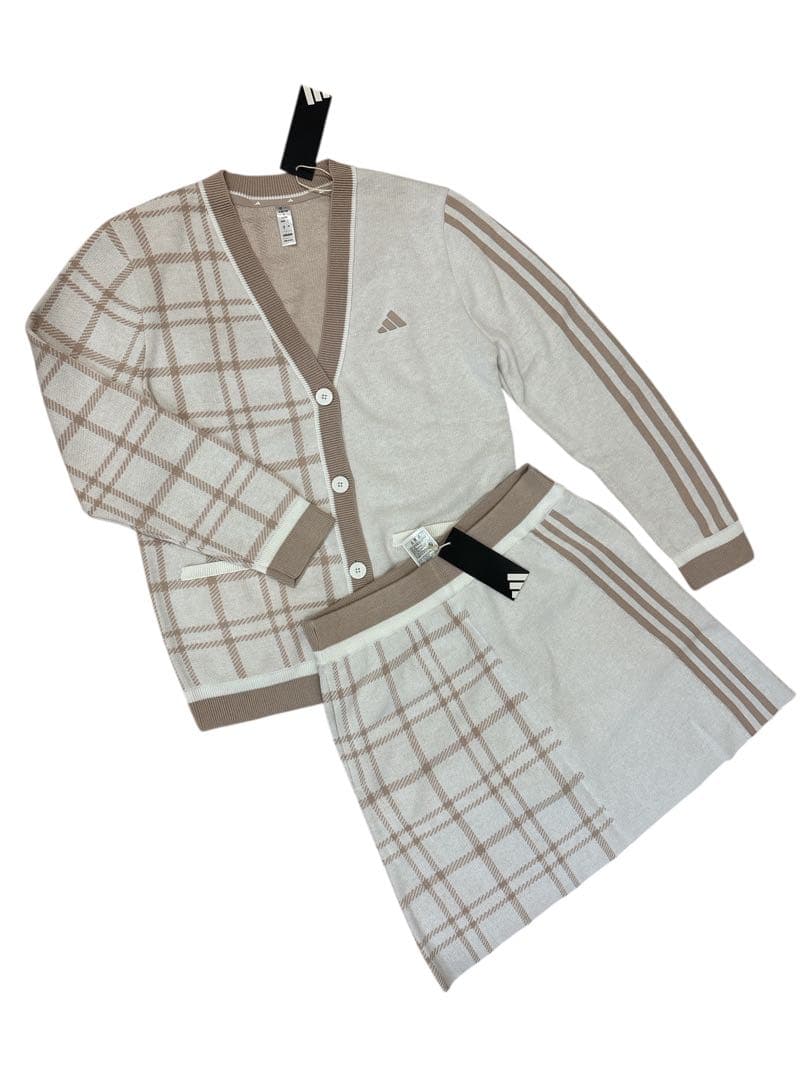 新品 アディダスゴルフ ニットセットアップ（カーディガン＆スカート）Lサイズ