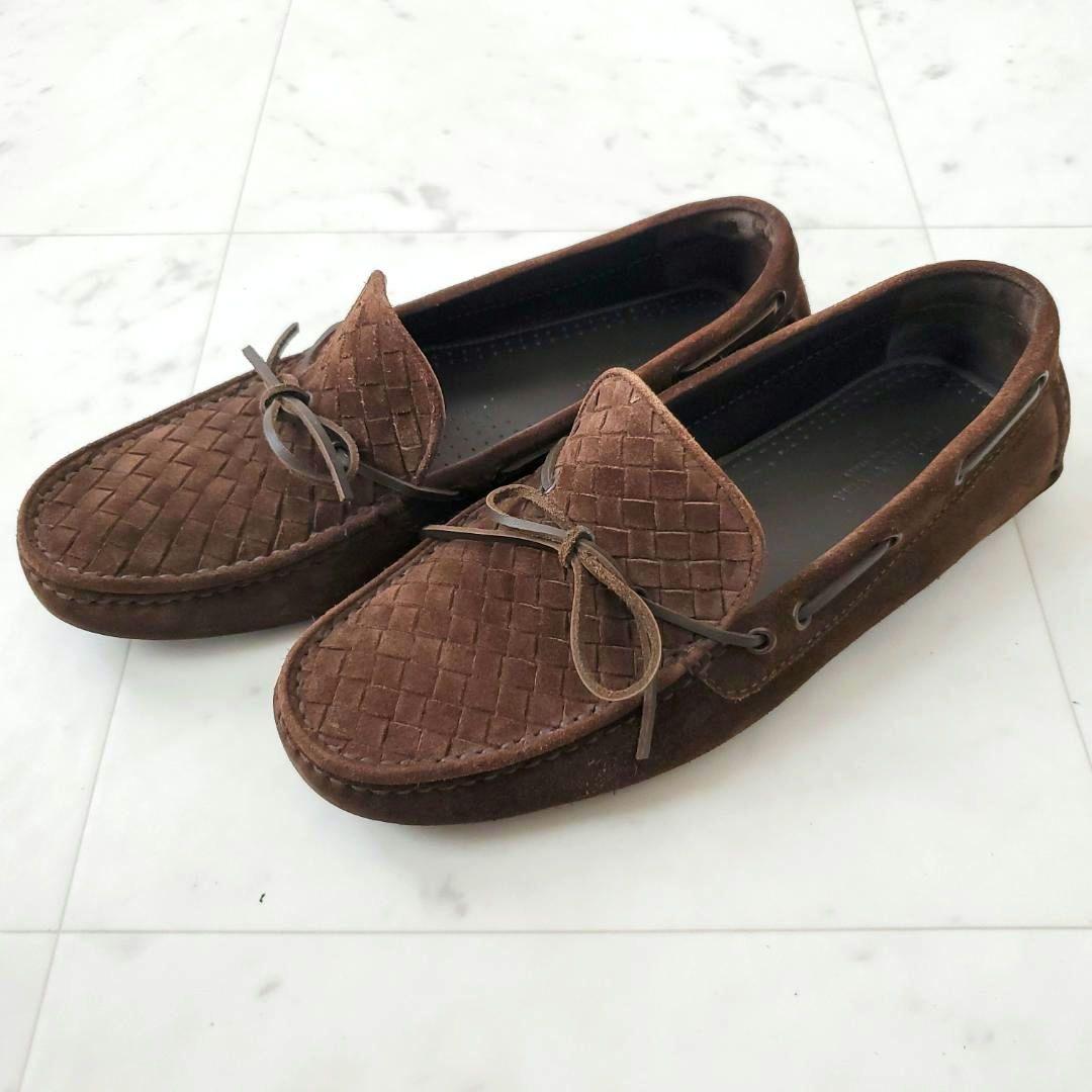 快適ドライブに！ 美品 ボッテガヴェネタ 靴 デッキ ローファー イントレ 茶