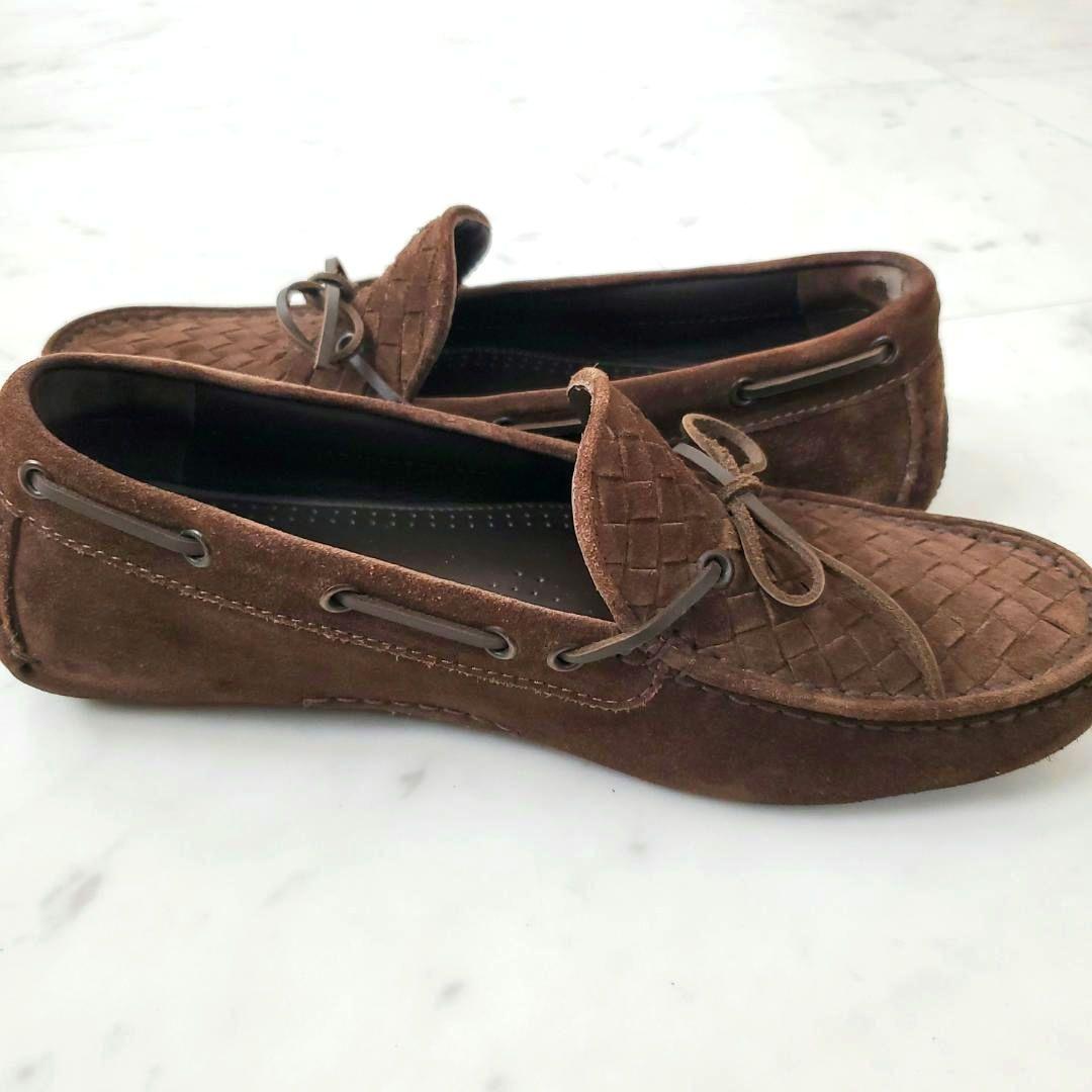 快適ドライブに！ 美品 ボッテガヴェネタ 靴 デッキ ローファー イントレ 茶