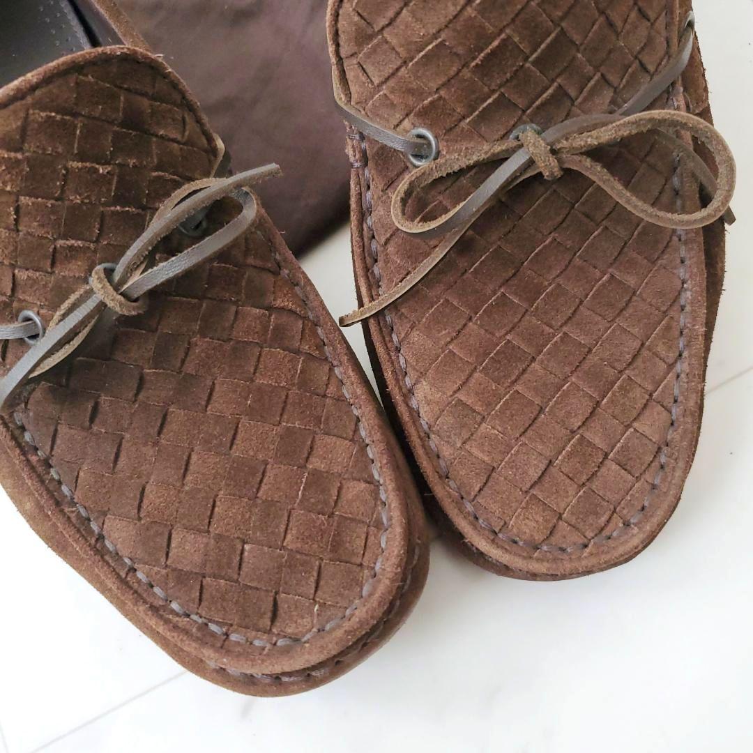 快適ドライブに！ 美品 ボッテガヴェネタ 靴 デッキ ローファー イントレ 茶