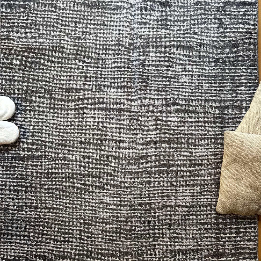 111×182 グレイワンカラーラグ　擦れシャビーシック　トルコヴィンテージラグ