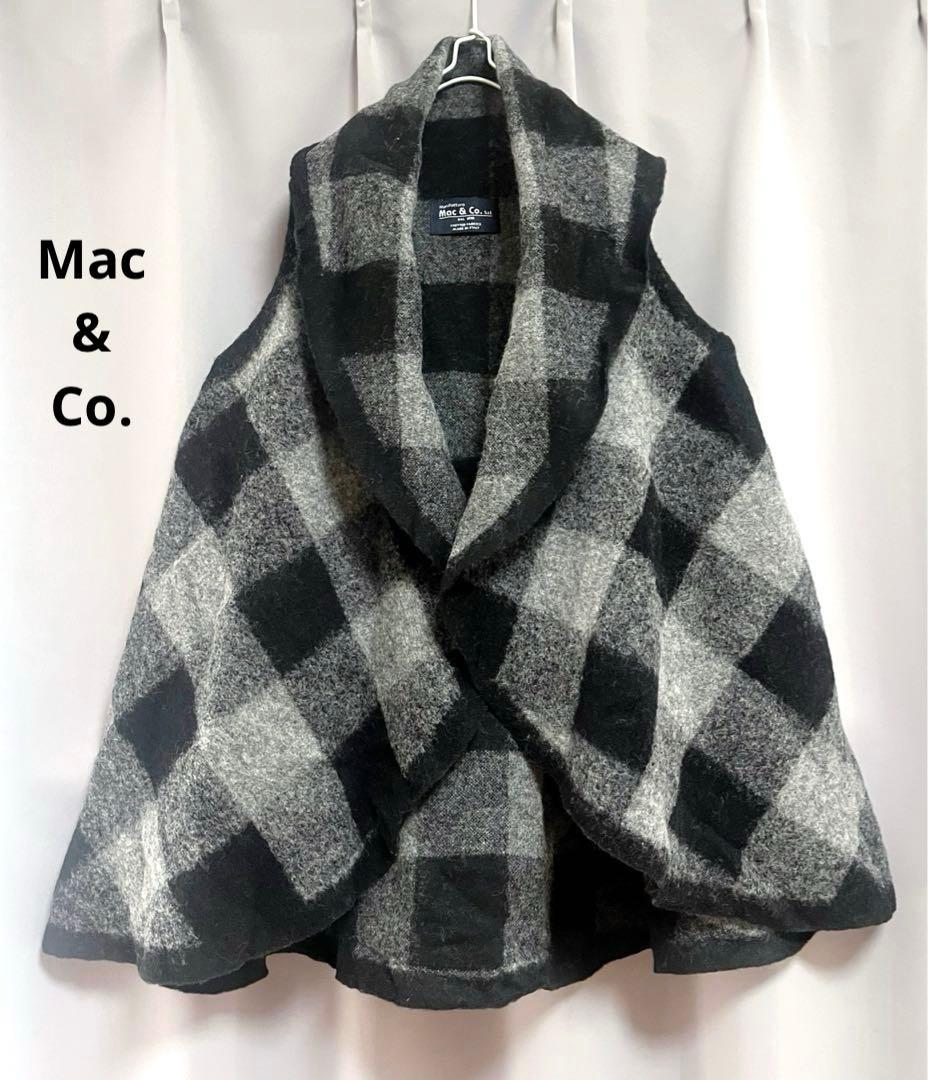 Mac&Co. チェック変形ウールジレ モード フレア 大きいサイズ