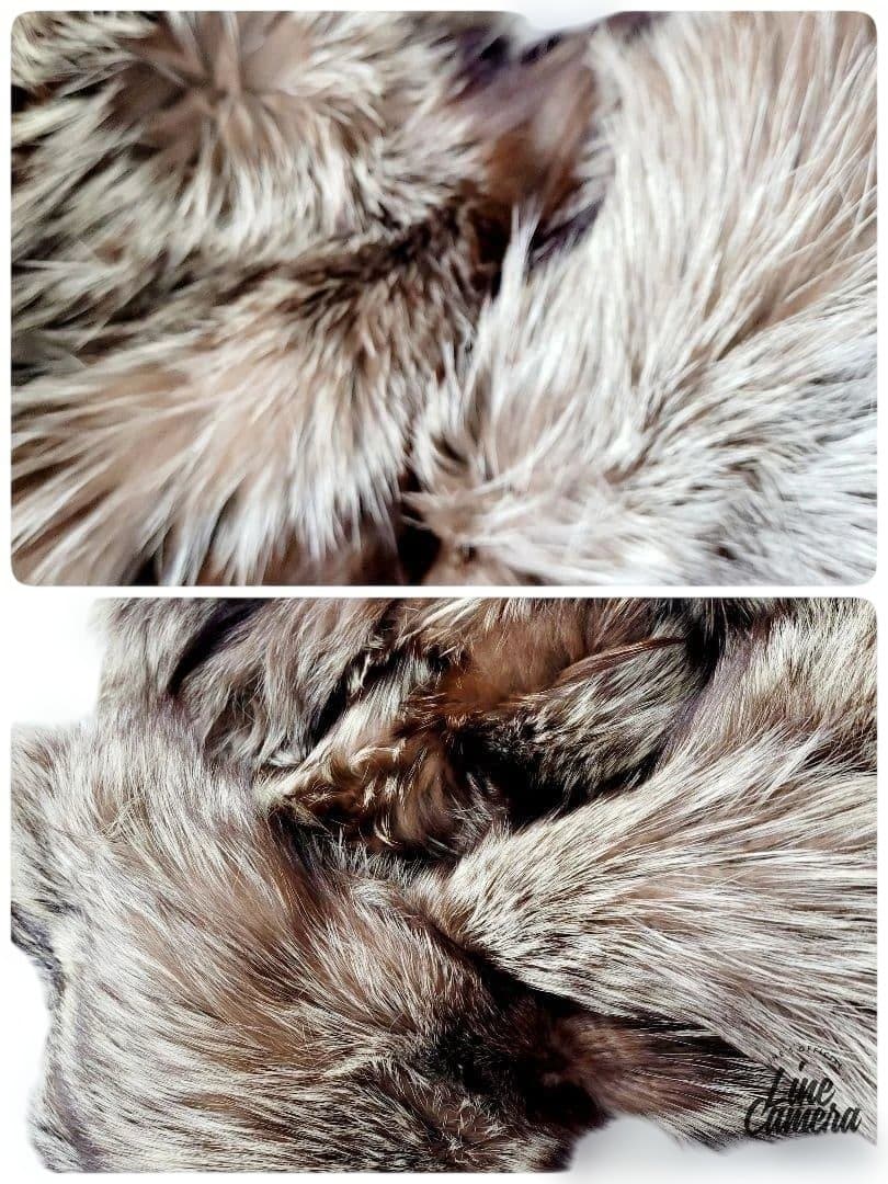 【美品】最高級 シルバーフォックス　毛皮コート　毛量◎　ゴージャス　ブラウン杢系