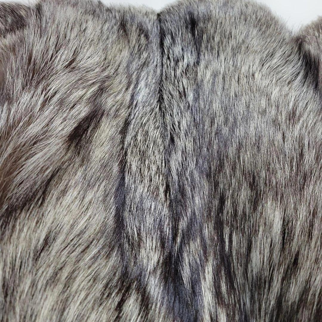 【美品】最高級 シルバーフォックス　毛皮コート　毛量◎　ゴージャス　ブラウン杢系