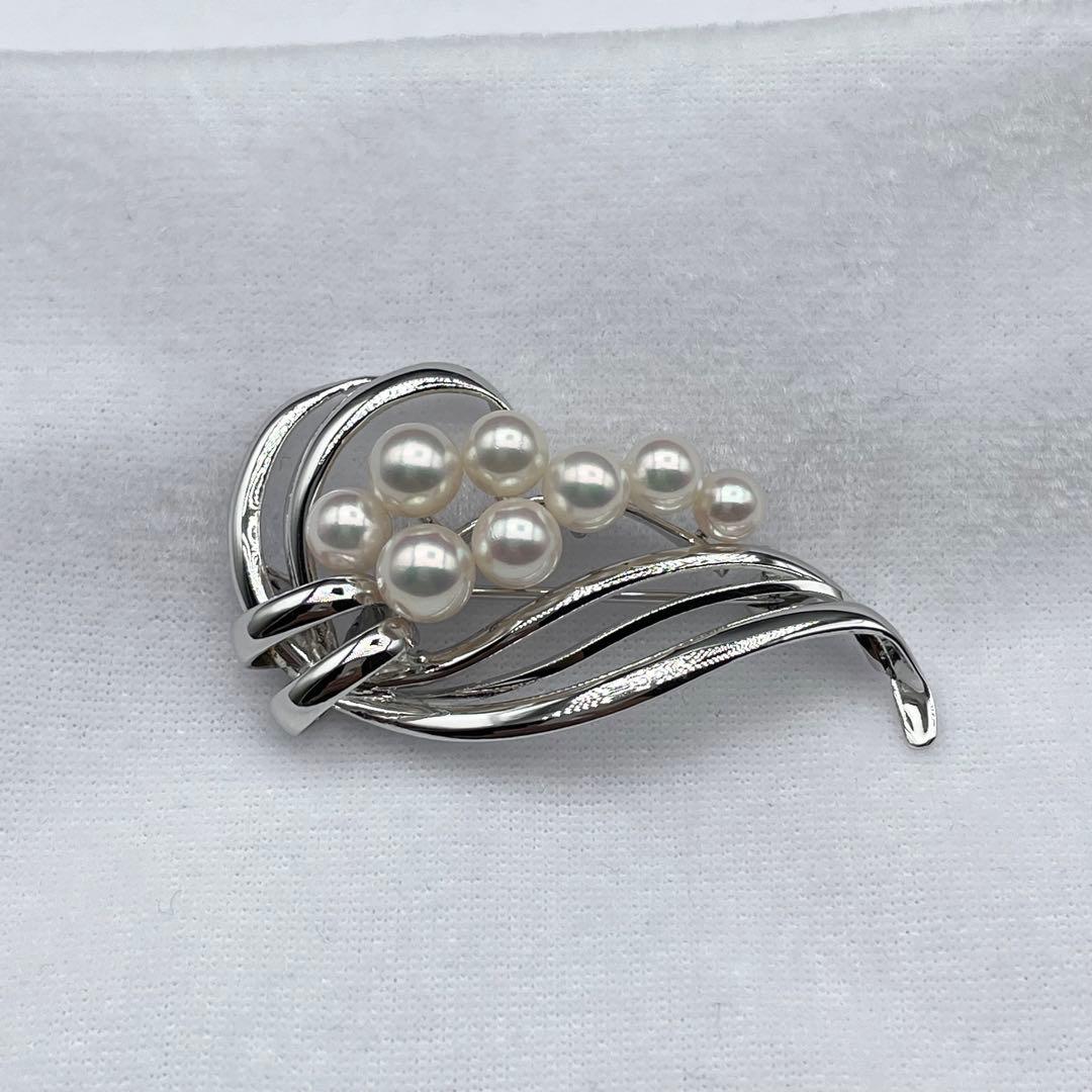 ミキモト アコヤ真珠 パール ブローチ 5.0mm-6.0mm SILVER