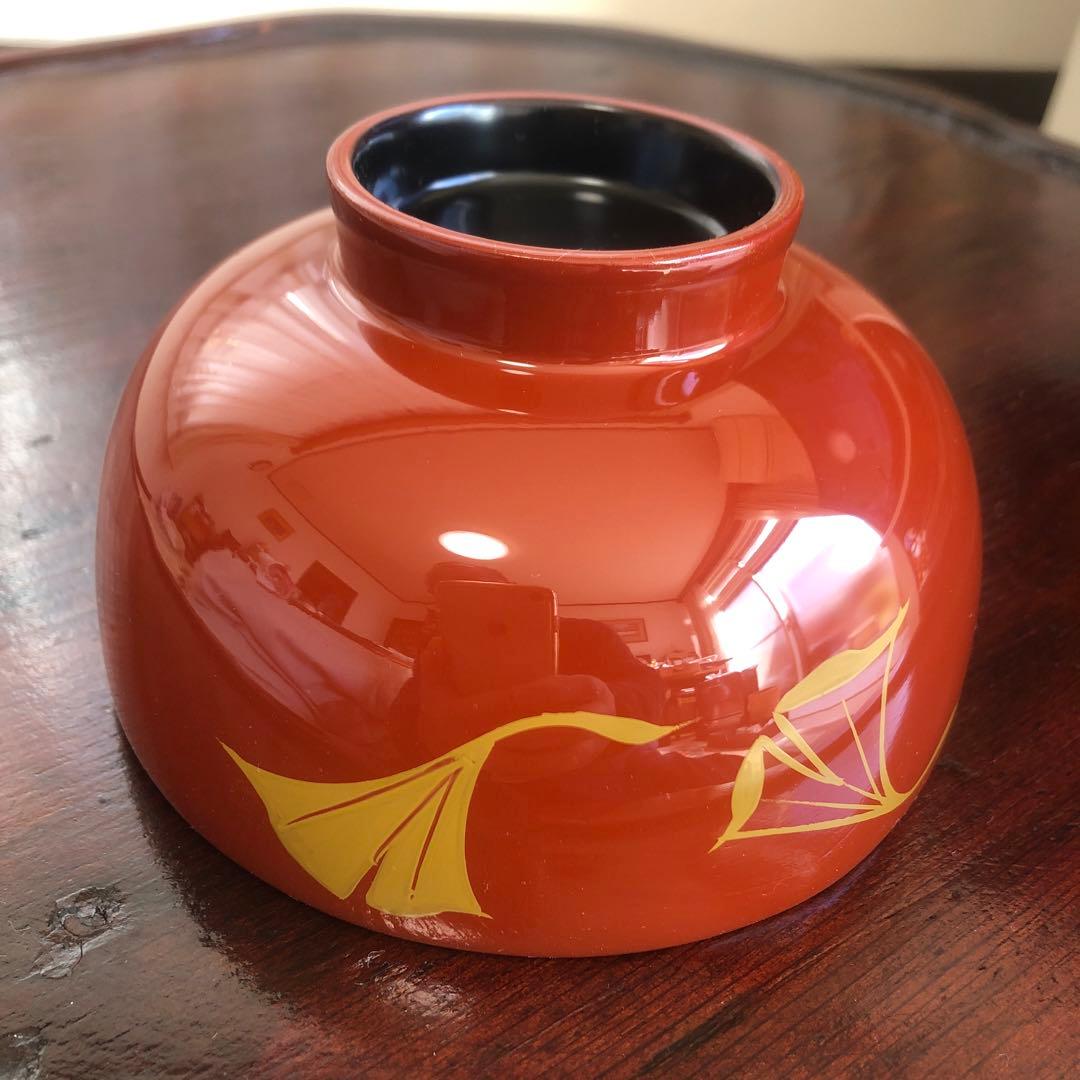 浄法寺塗　夫婦汁椀　銀杏紋　2客　うるみ工芸　天然木　専用箱　未使用品　美品