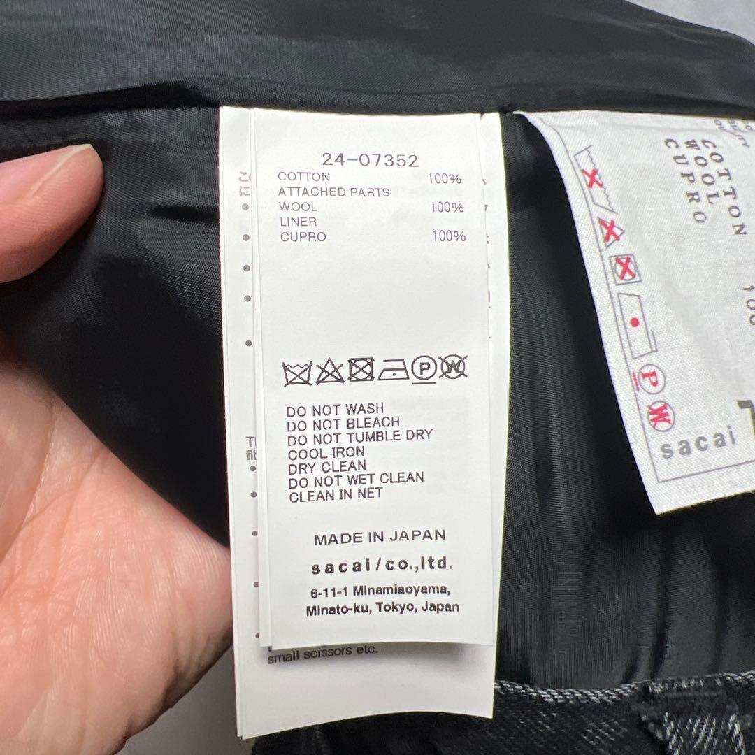 sacai Denim x Wool Melton Skirt スカート　1