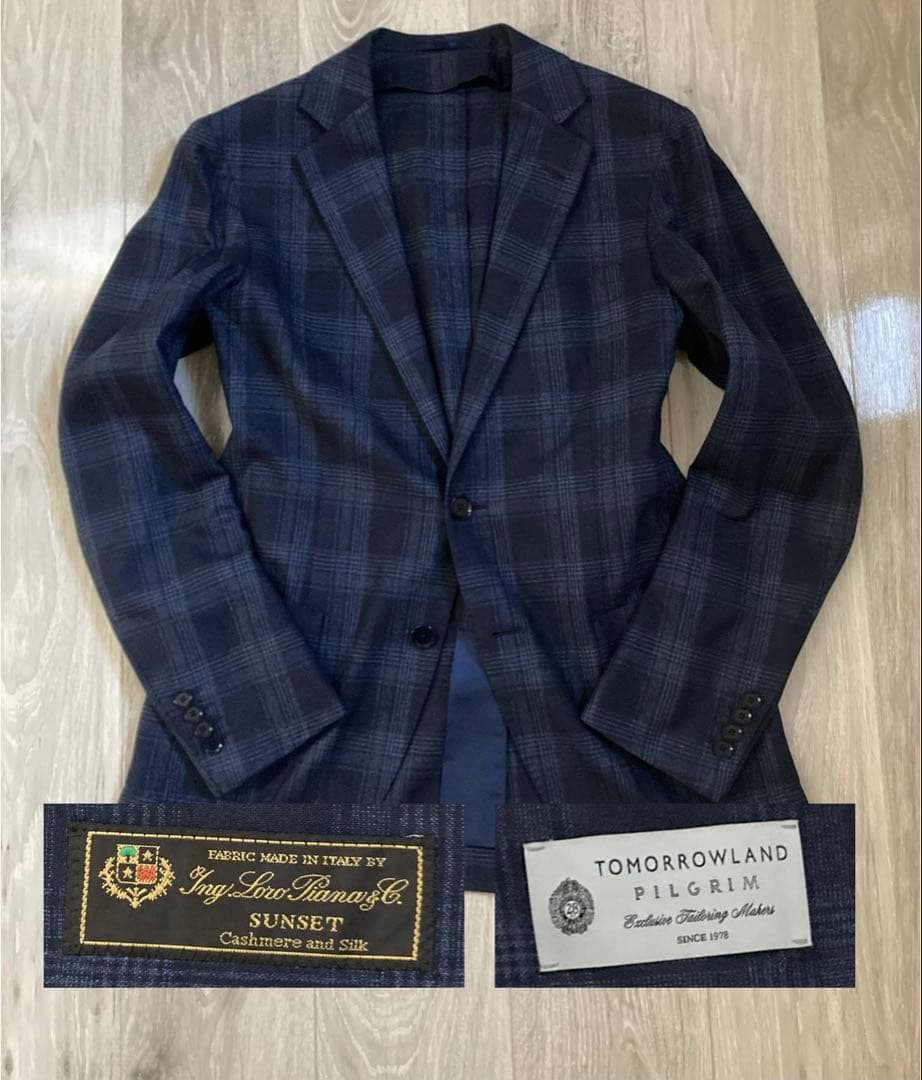 トゥモローランド ロロピアーナ SUNSET ネイビー カシミヤ シルク 44
