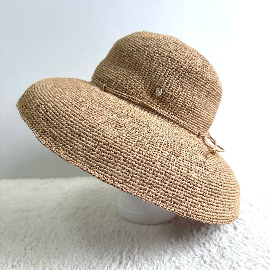 【極美品】ヘレンカミンスキー プロバンス12 麦わら帽子 ストローハット つば広