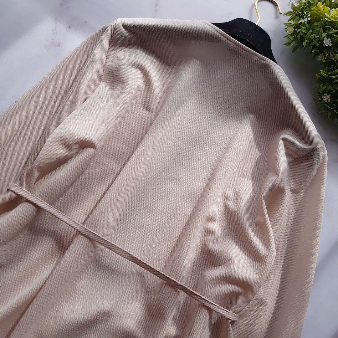 モラビト ロングカーディガン ガウン 長袖 ベージュ M サイズ38 ベルト