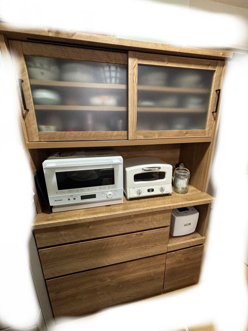 ★エリイ様購入予約すみ★国産　オーク　キッチン収納　食器棚　大川家具　120