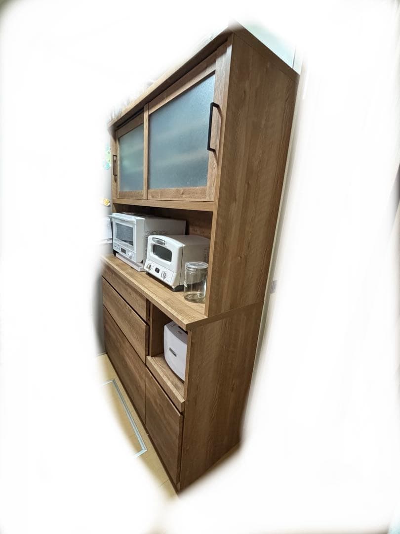 ★エリイ様購入予約すみ★国産　オーク　キッチン収納　食器棚　大川家具　120