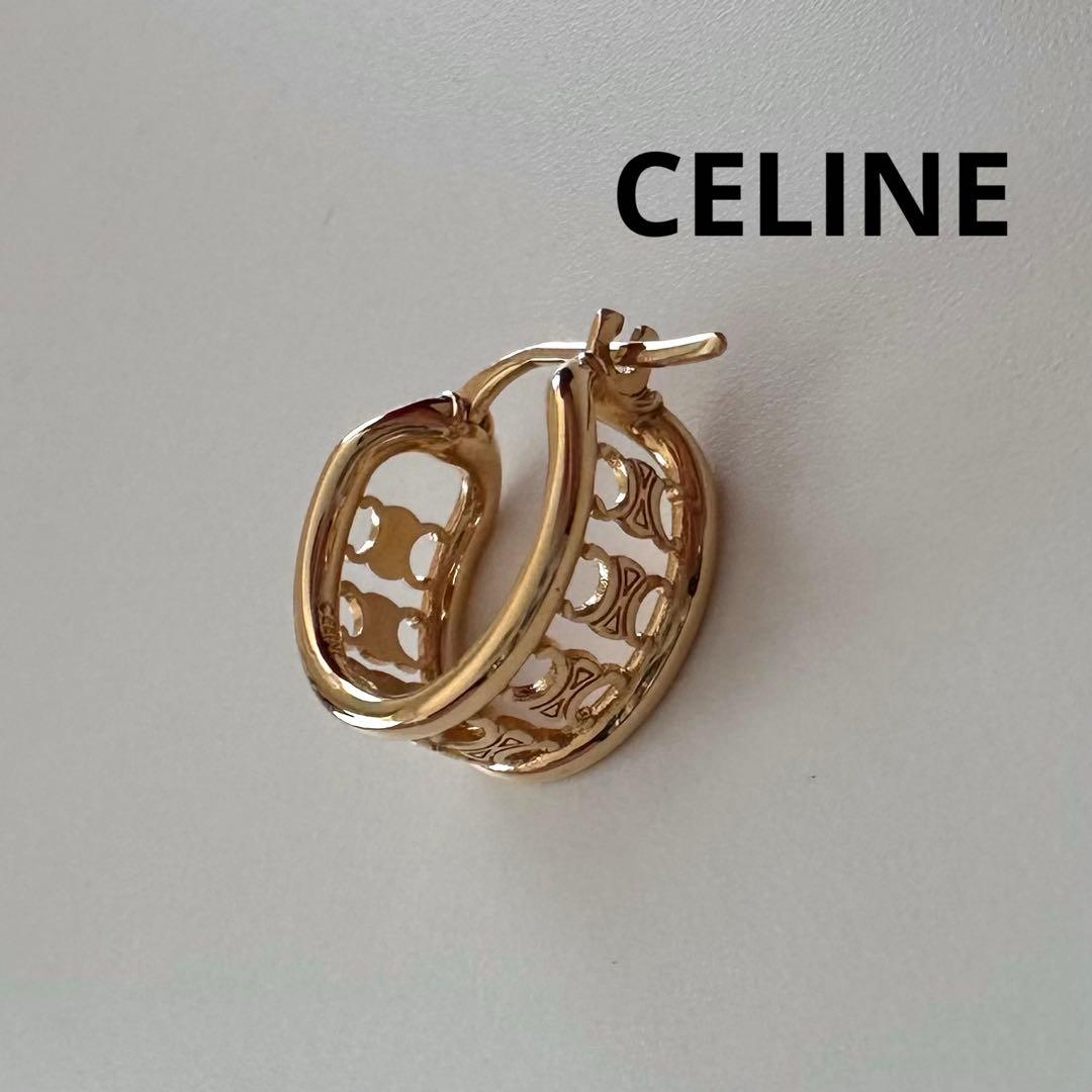 CELINE セリーヌ　トリオンフ　マルチフープ　フィニッシュ　ブラス　片耳のみ