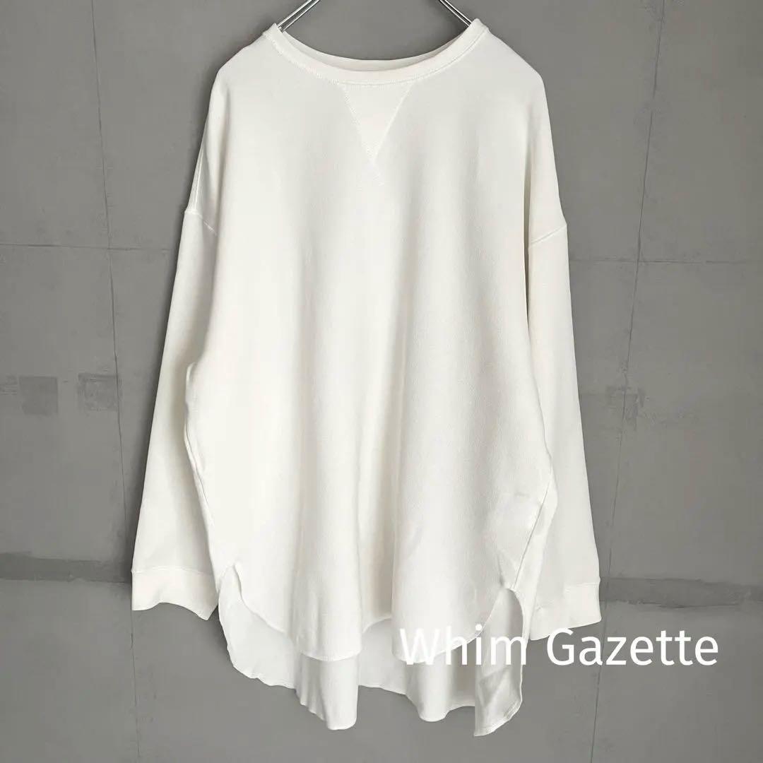 美品✨Whim Gazette Vガゼットプルオーバー　ホワイト　ロングスリーブ