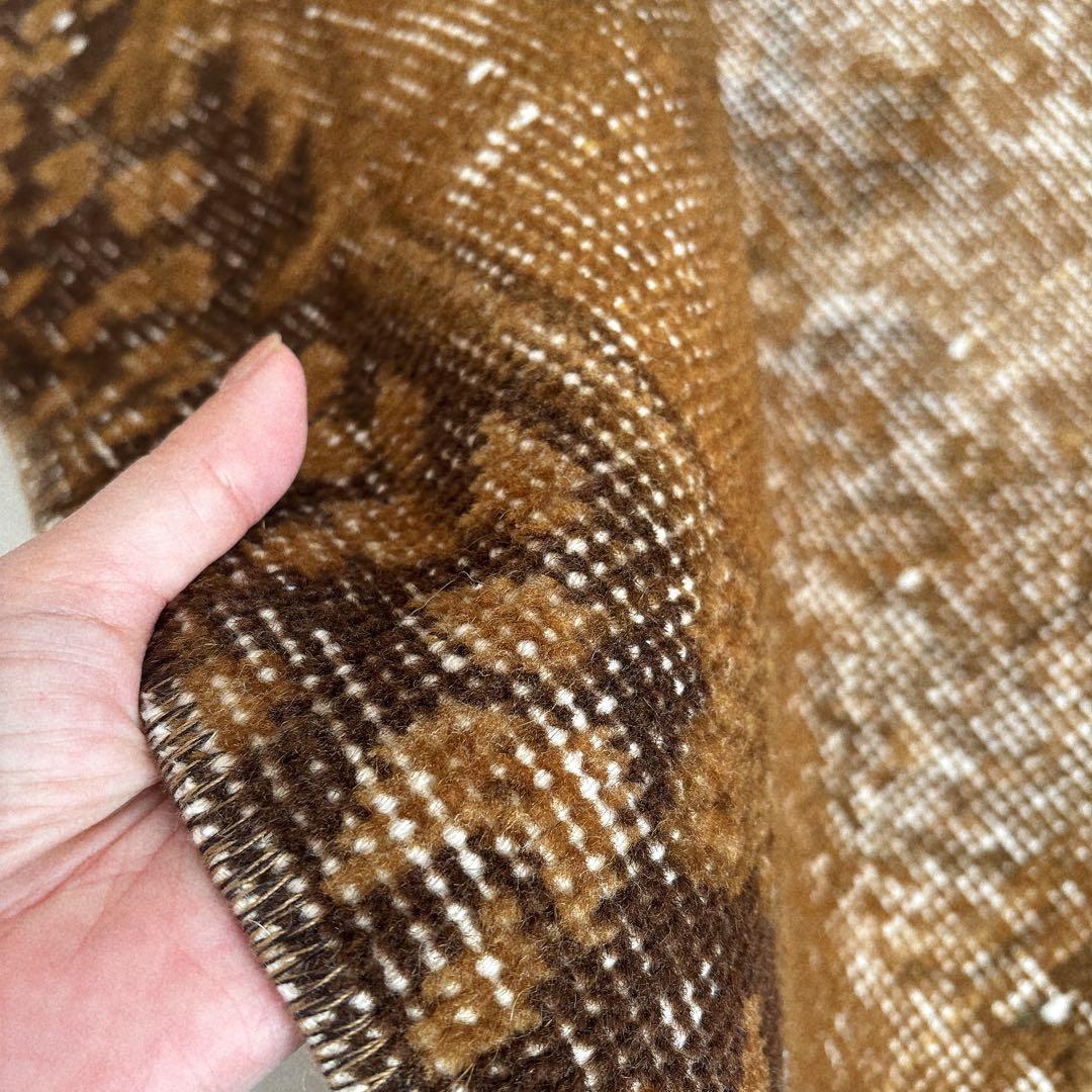 トルコ　ヴィンテージラグ　ブラウン　オーバーダイ