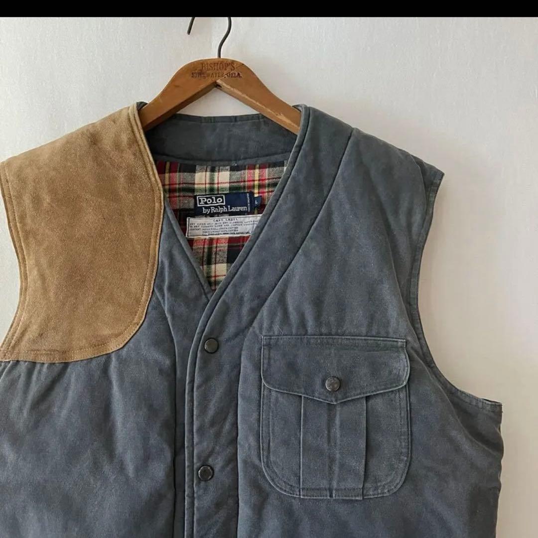 ハンティングダウンベスト L80年代 90年代 ラルフローレン ヴィンテージ