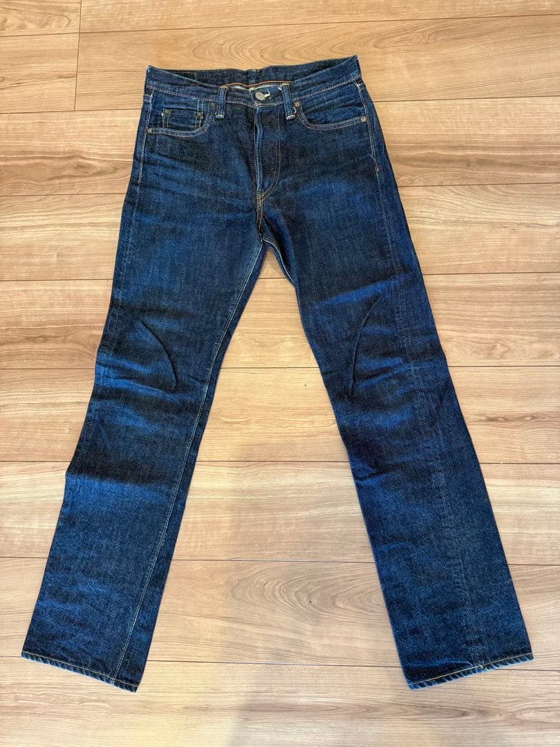 美品　フルカウント 1108 セルビッジ 濃紺 ストレート 革パッチ W27