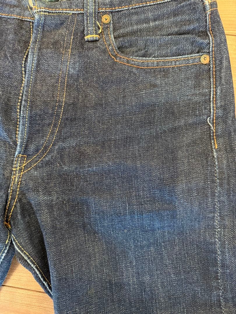 美品　フルカウント 1108 セルビッジ 濃紺 ストレート 革パッチ W27