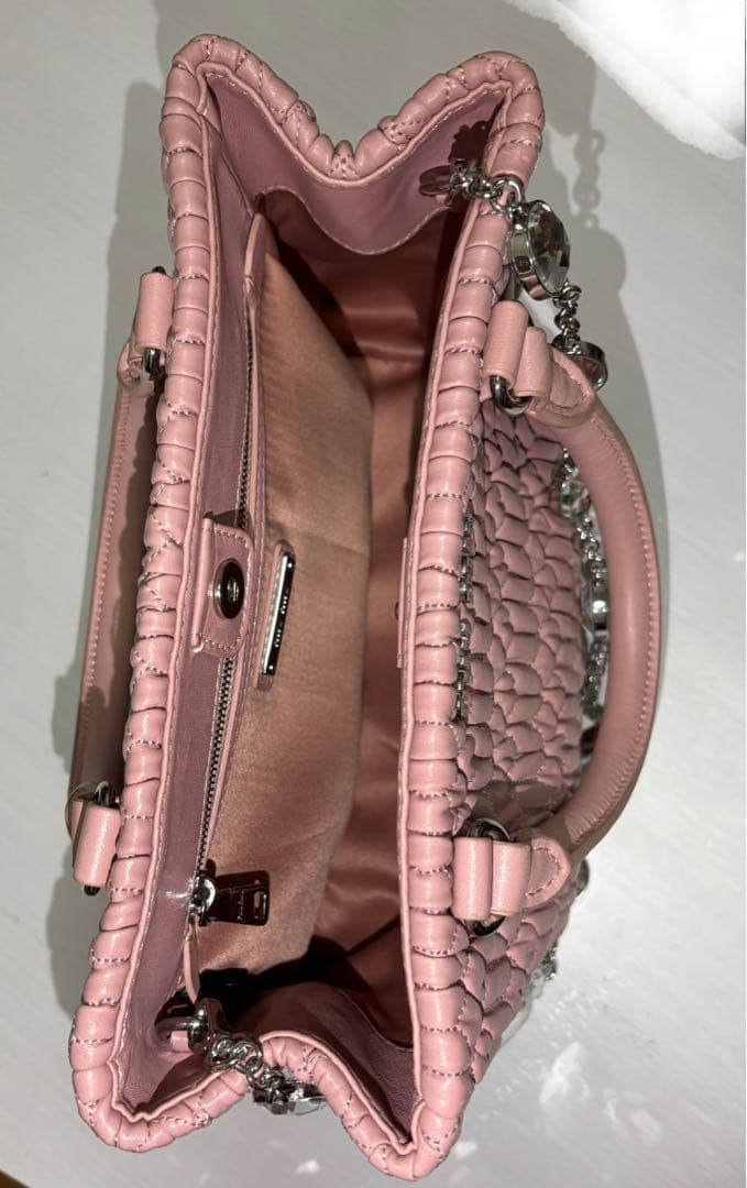 MIUMIU マテラッセ　ナッパクリスタル　ピンク　2way ナッパレザー