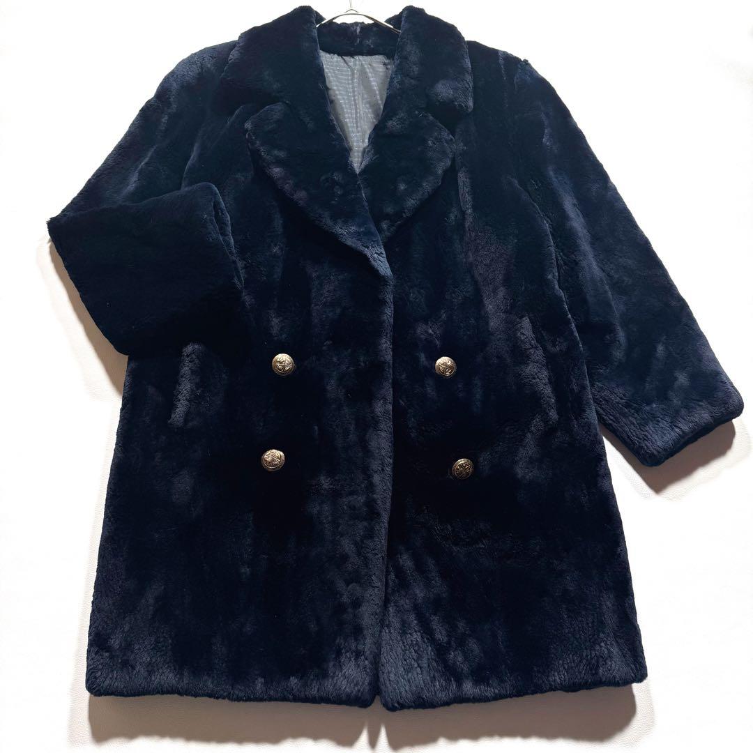 カナダセレクトビーバー リアルファー ファーコート 本毛皮 金ボタン