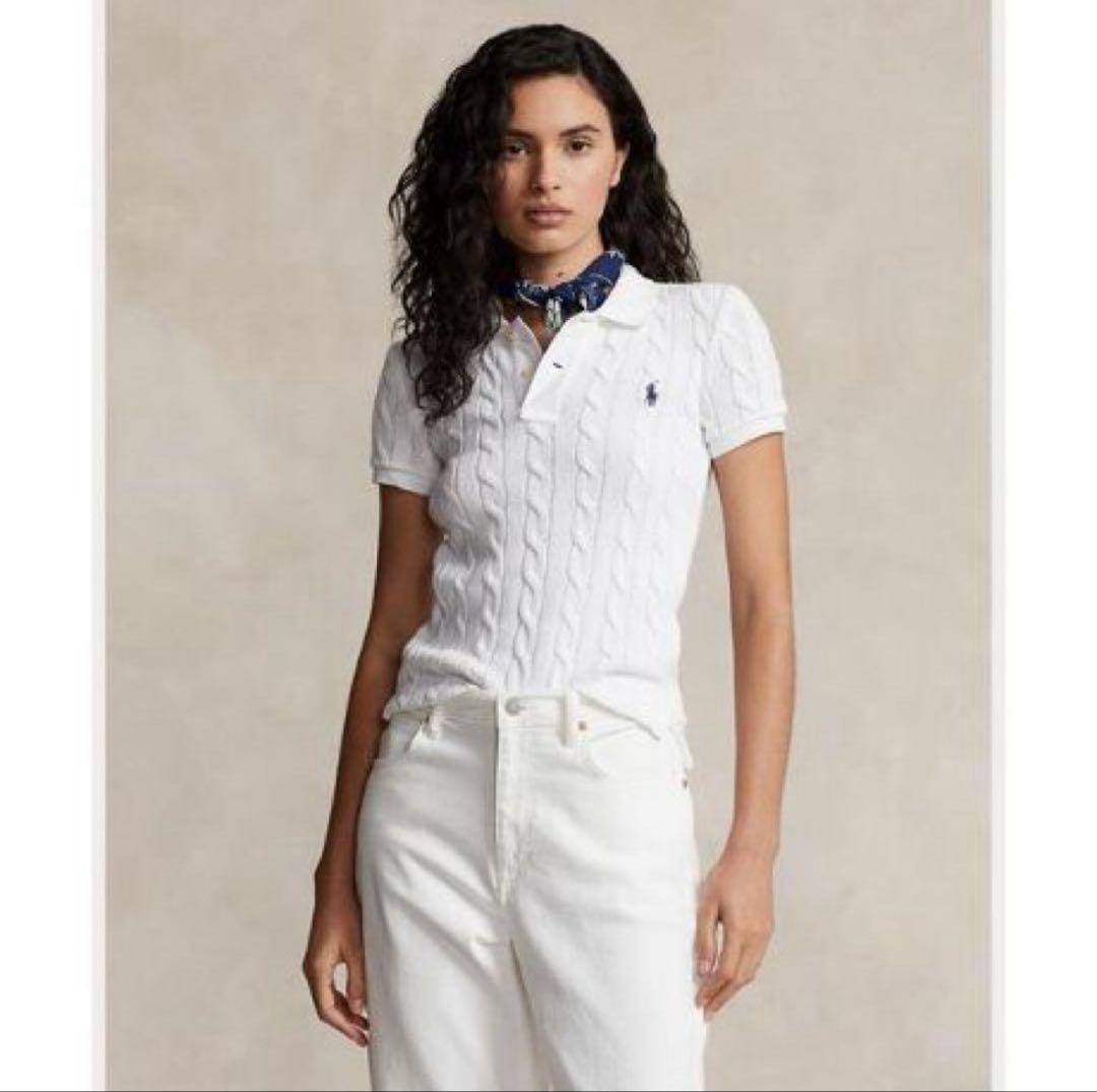 新品タグ付き　ケーブルニット ポロシャツ　ポロ ラルフ ローレン　X Sサイズ