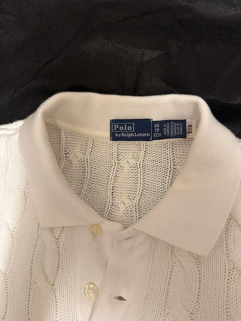 新品タグ付き　ケーブルニット ポロシャツ　ポロ ラルフ ローレン　X Sサイズ