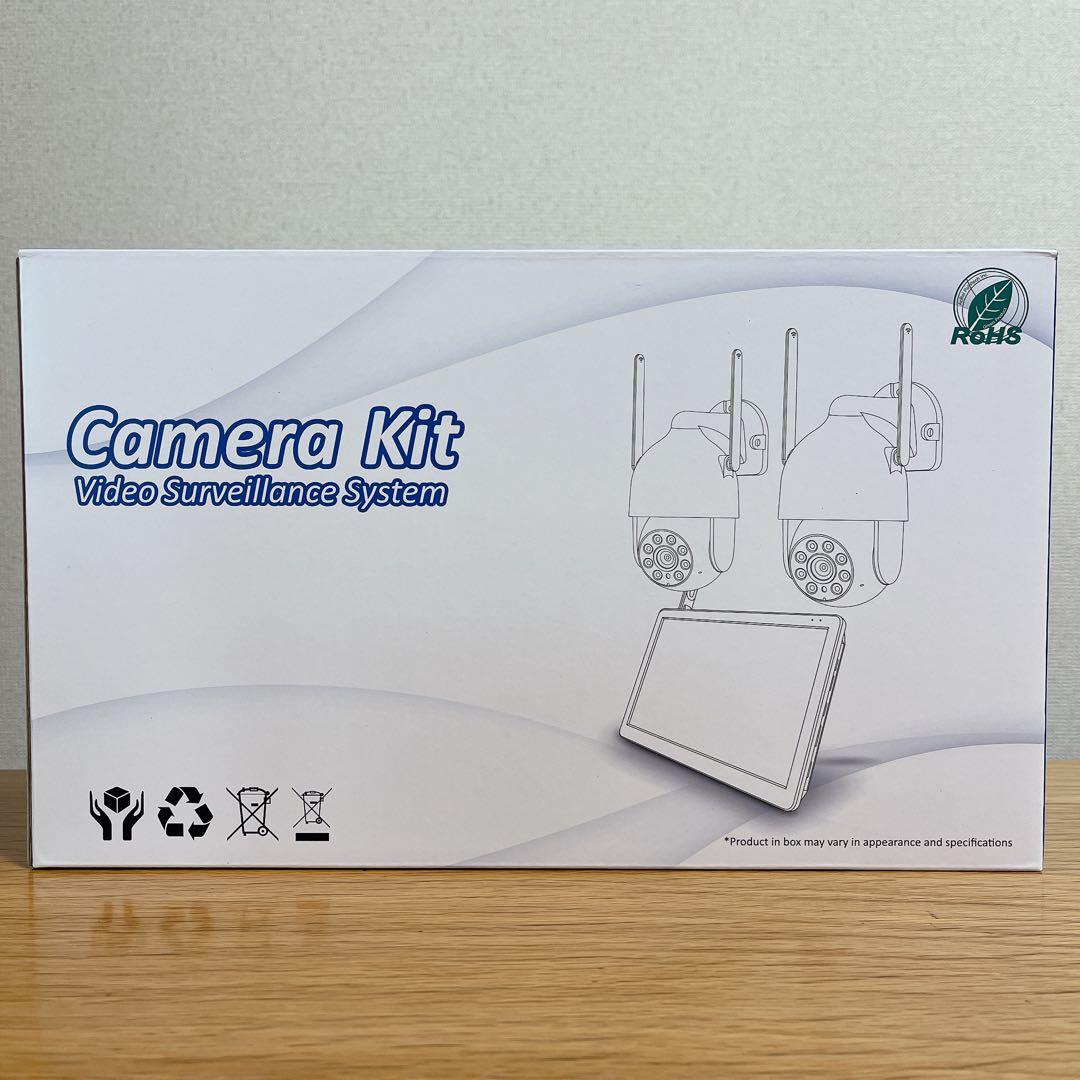 防犯カメラ ワイヤレス 屋外 モニター付き 暗視機能 家庭用 2台セット 音声