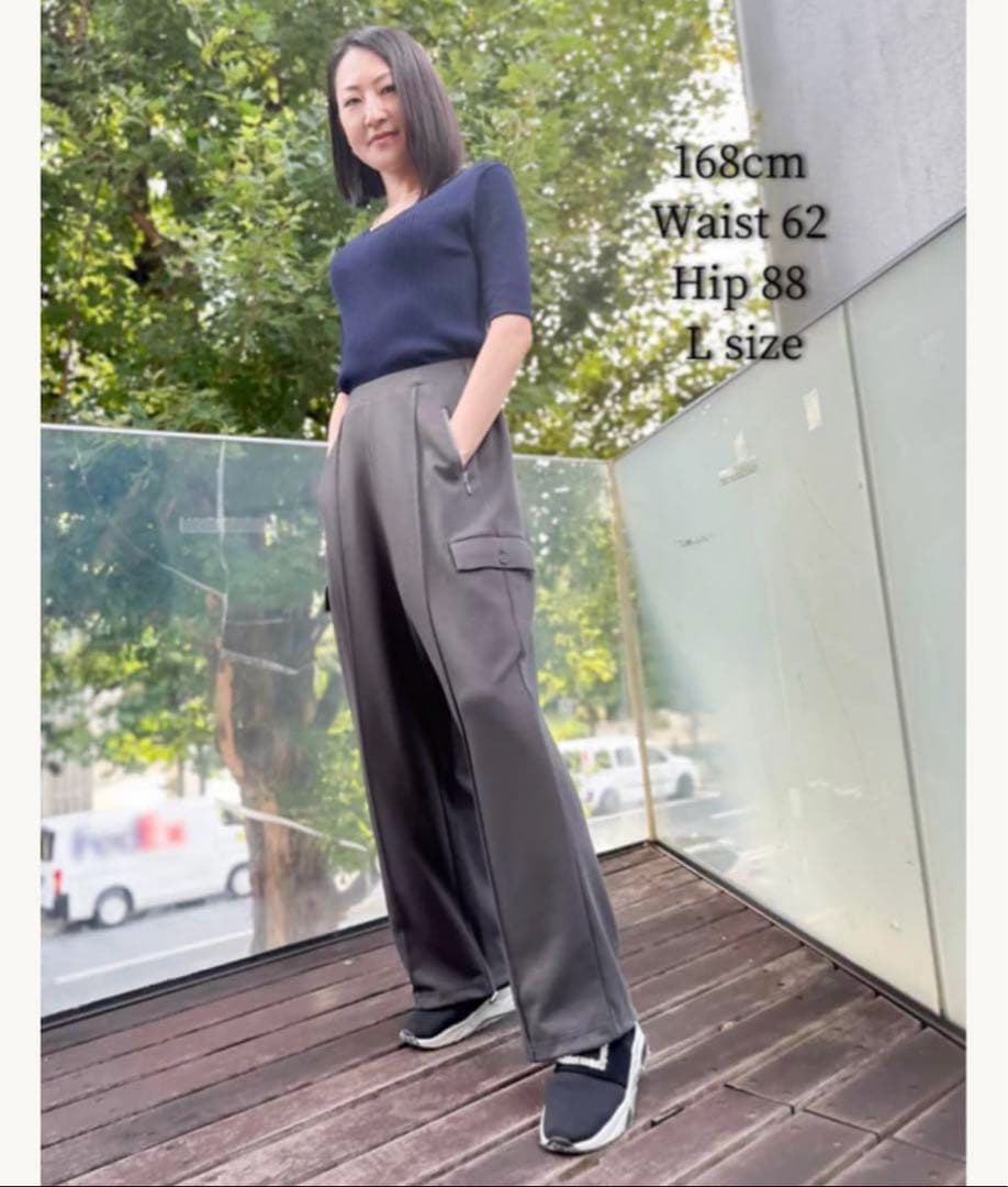 CINEMATIQ ストレッチカーゴパンツ グレー Lサイズ