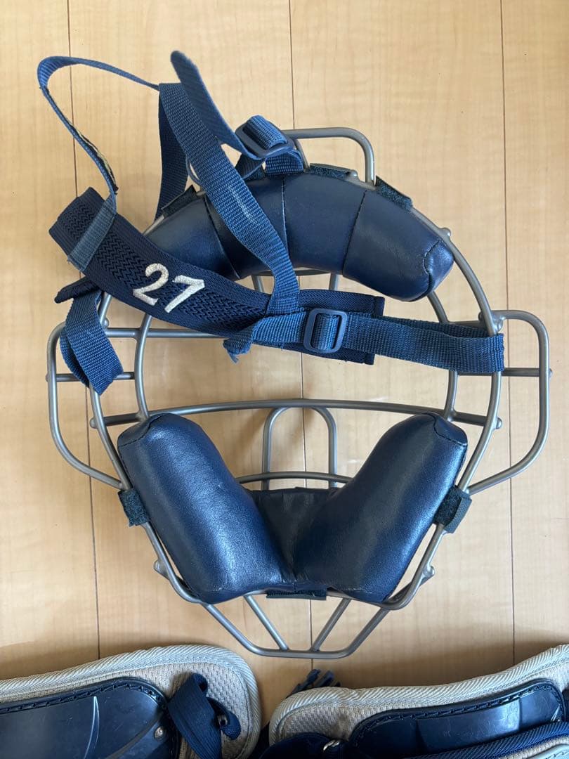 わ*ん様 ミズノ キャッチャー防具セット ネイビー/グレー