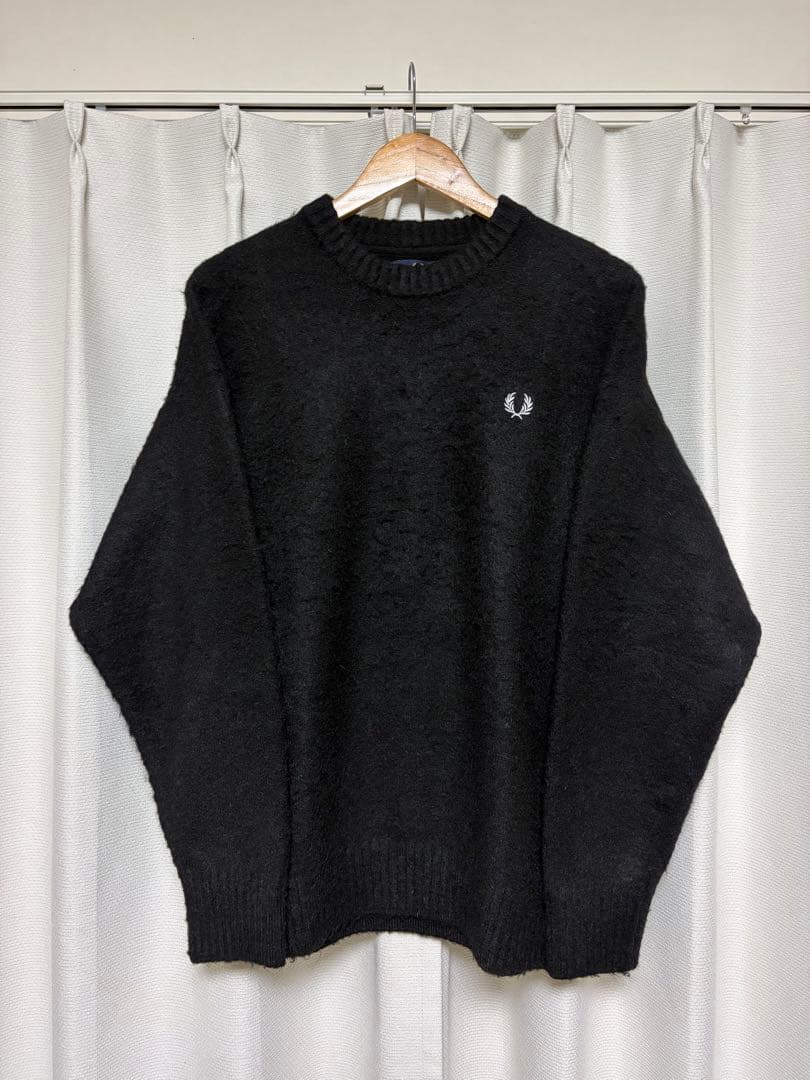 FRED PERRY BEAMS ブラック クルーネックセーター M