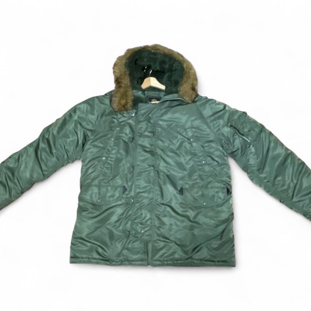 ALPHA INDUSTRIES N-3B フライトジャケットXLセージグリーン