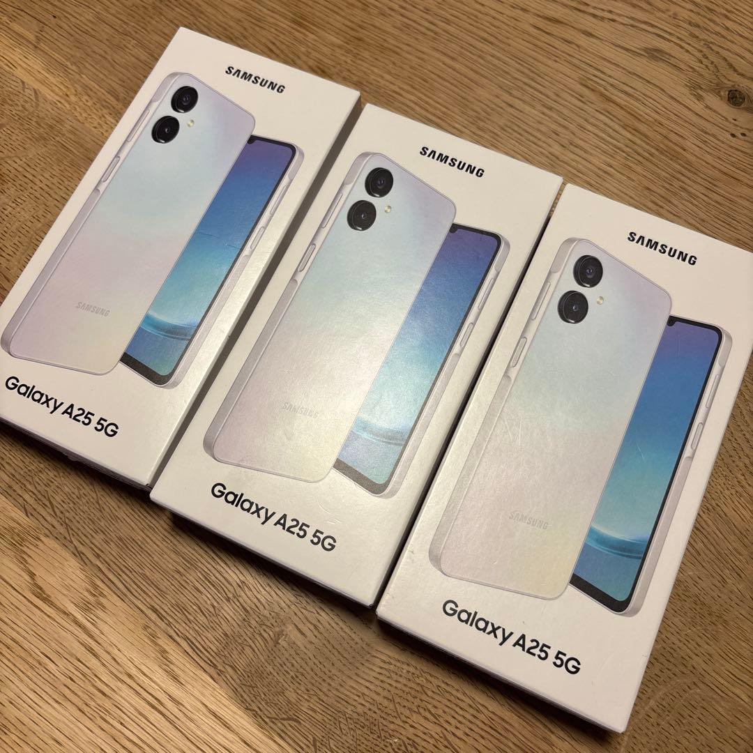 【新品未開封】3台Samsung Galaxy A25 ライトブルー