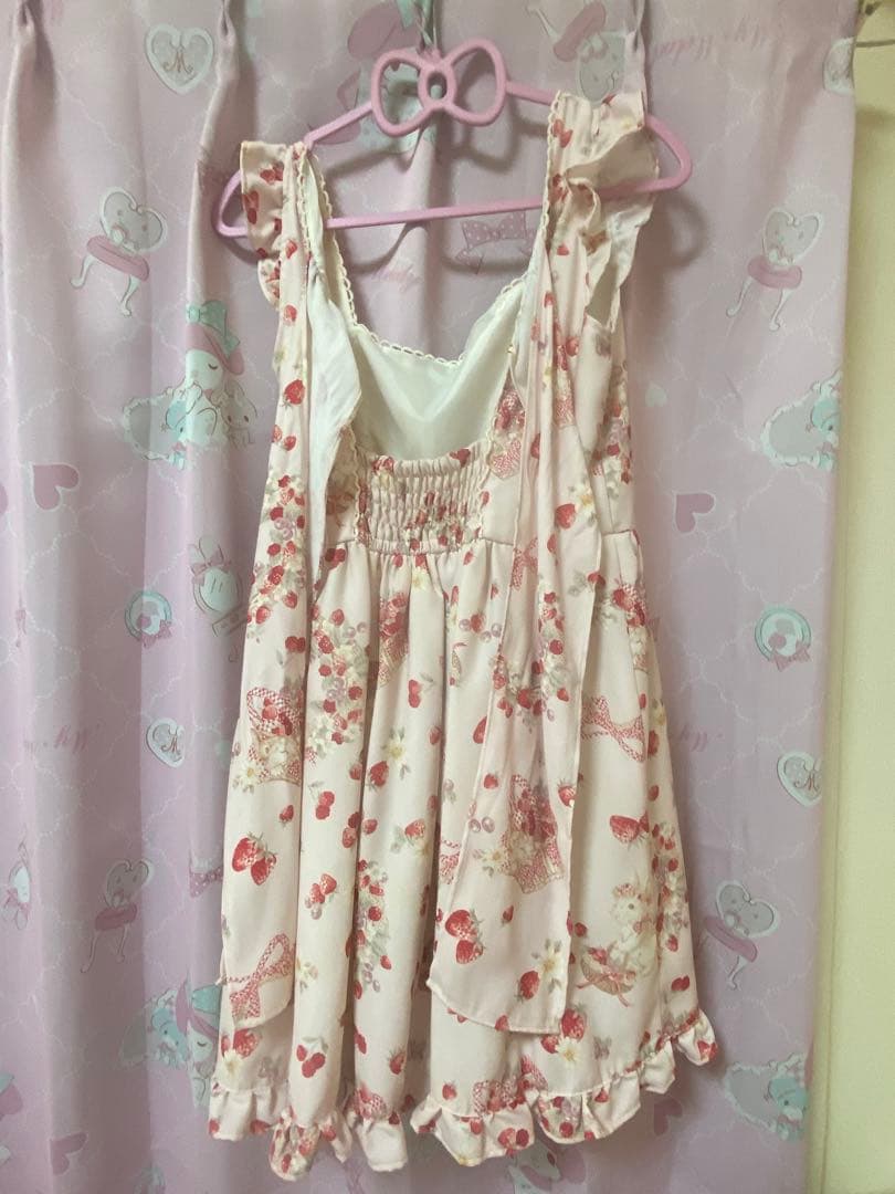 LIZLISA ストロベリーラビット柄 ジャンスカ