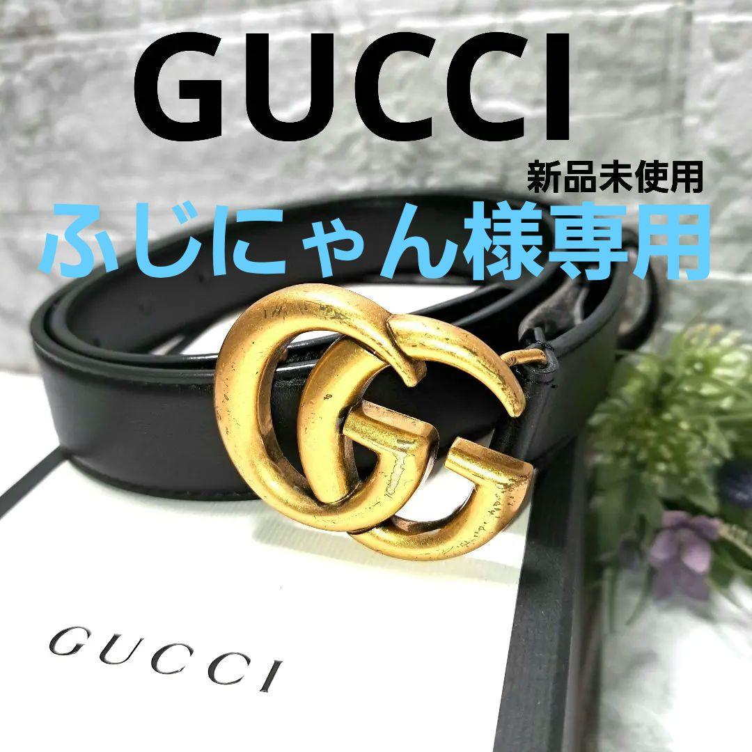 ✨️新品未使用✨️GUCCI グッチ　GGゴールドバックル　レザーベルトブラック